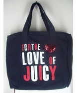 Juicy Couture Black Love of Juicy Sequin Zip Top Tote Shoulder Bag NEW M... - $41.99
