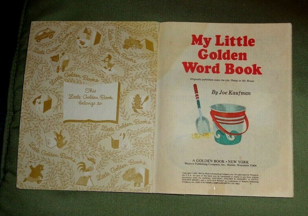 Little Golden Book Vintage 52 yrs old My Little Golden Word Book by Joe ...