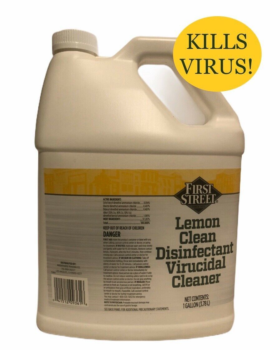 First Street Lemon Disinfectant Virucidal Cleaner KILL VIRUSES BACTERIA