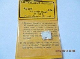 Details West # AS-222 Antenna Stand Style 1 HO-Scale image 1