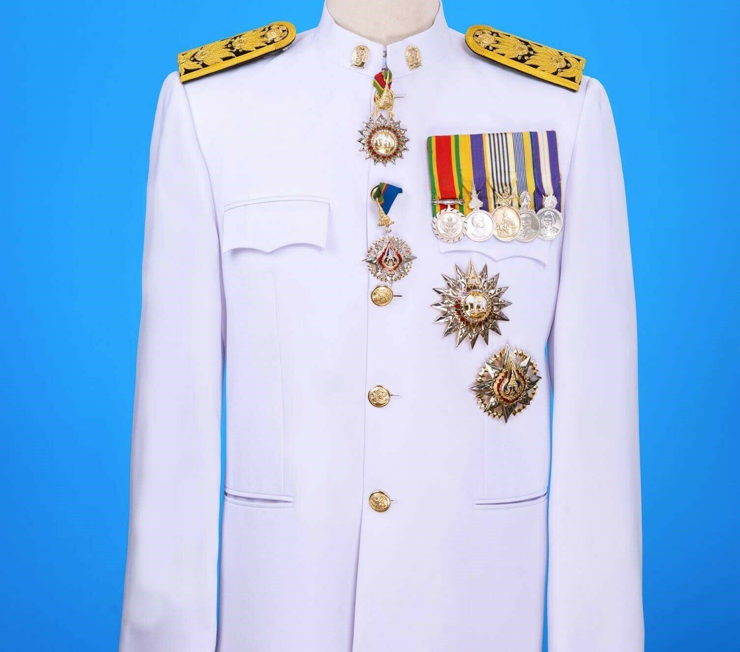 White UNIFORM Kingdom of Thailand civil service rank insignia for