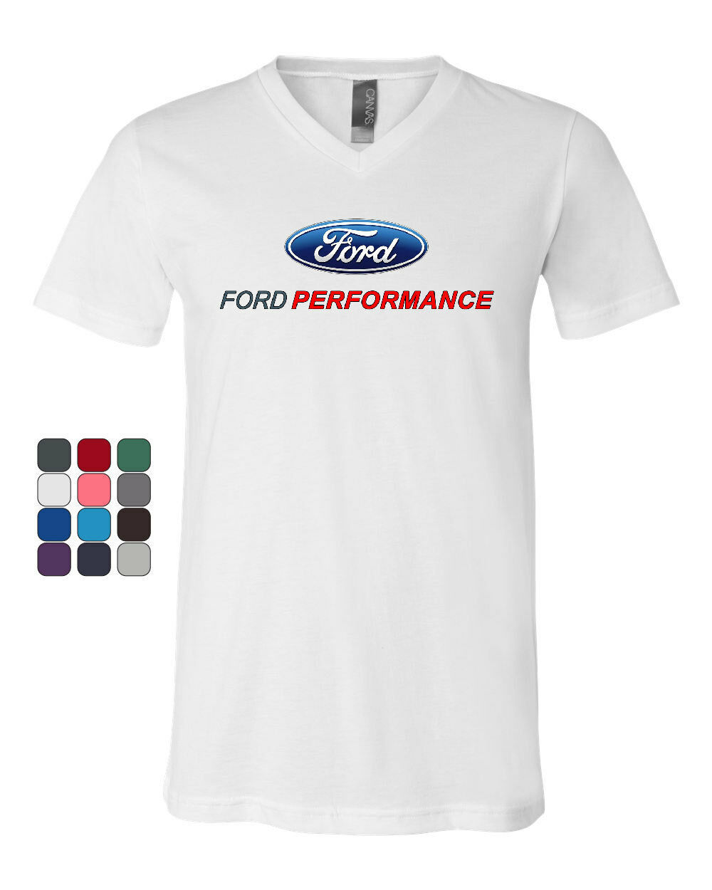 Ford Performance V-Neck T-Shirt Ford Mustang GT ST Racing Tee - T ...