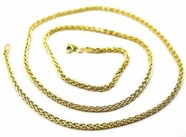 9K YELLOW GOLD CHAIN SPIGA EAR ROPE LINKS 2.5 MM THICKNESS, 20 INCHES, 50 CM  image 2
