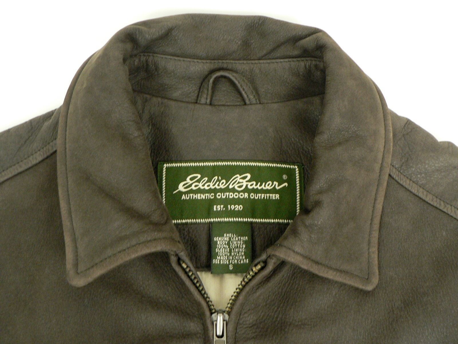 Ed Bauer Mens Brown Leather Jacket Coat And Similar Items Ed Bauer Mens Brown Leather Jacket Coat Small Zipper Front Cotton Lining Euc