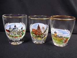 Lot 3 small souvenir shot glasses Germany Cochem Mosel Kloster Ettal Rot... - $12.11