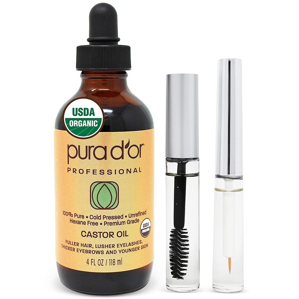 PURA D’OR Organic Castor Oil (4oz) 100% Pure Natural USDA Organic: Conceal Thin