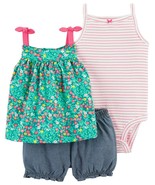 Baby Carters 24m 3pc set Floral Shirt Body Suit Shorts  NWT - $16.83