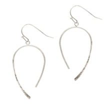 Wire Elliptical Hoop Dangle Drop Earrings Silver - $10.44