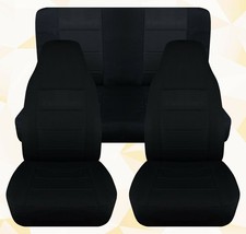 Front and Rear car seat covers Fits Jeep wrangler TJ 1997-2002 Solid Black - $129.99