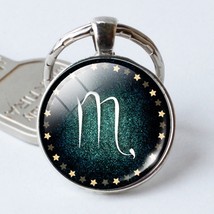 New 12 Constellation Keychain Glass Cabochon Pendant Zodiac Sign Men Women - $6.60