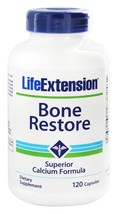 TWO BOTTLES Life Extension Bone Restore D3 Calcium Magnesium 120 caps image 2