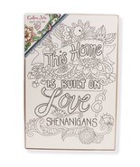 Wall Art to Color This Home is Built on Love and Shenanigans 14 X 10 Woo... - $8.95