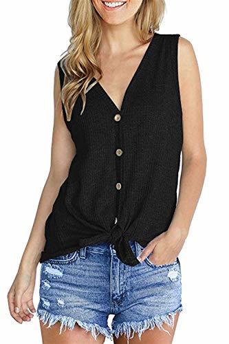 SENSERISE Womens Waffle Knit Tunic Blouse Tie Front Tops Loose Fitting ...