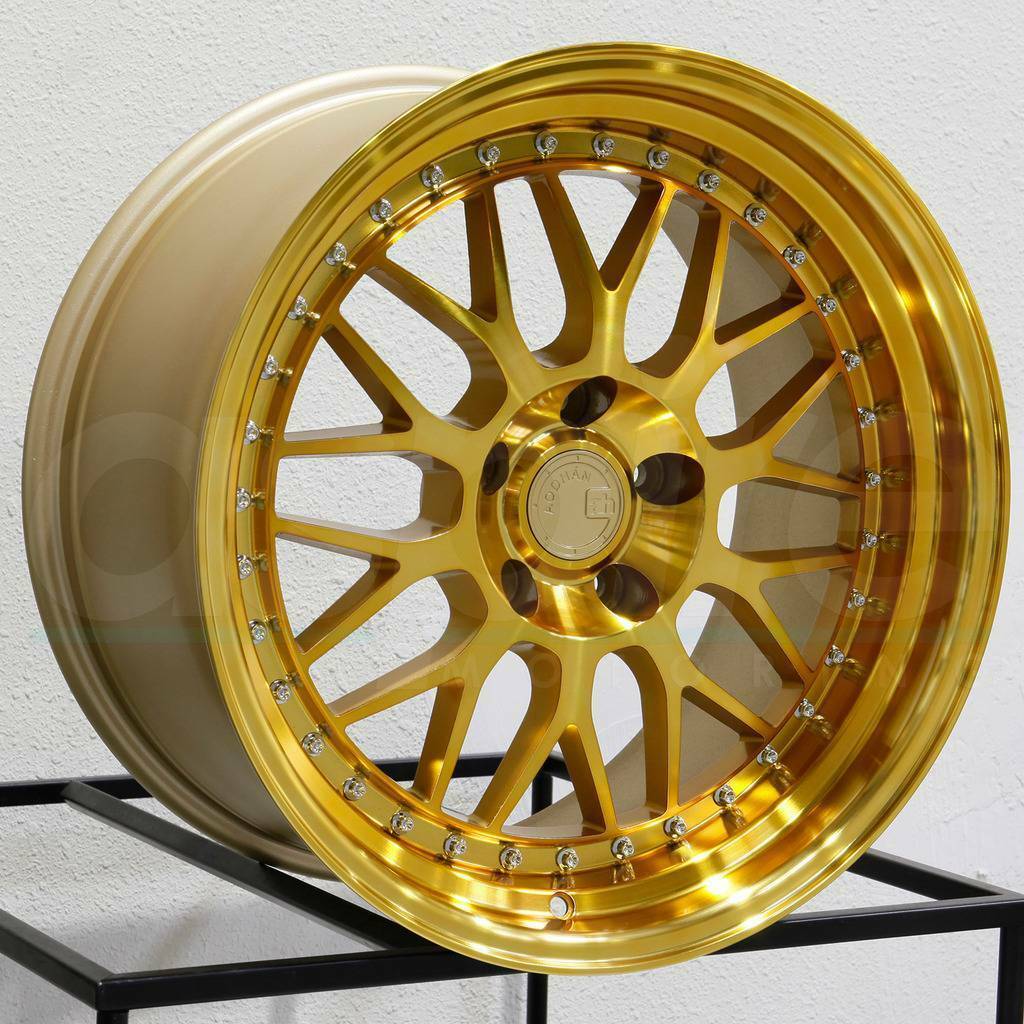 18x9.5 Aodhan AH02 AH2 5x100 30 Gold Machined Face Wheels Rims Set(4 ...