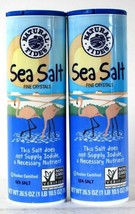 2 Count Natural Tides 26.5 Oz Non GMO Fine Crystal Kosher Certified Sea Salt