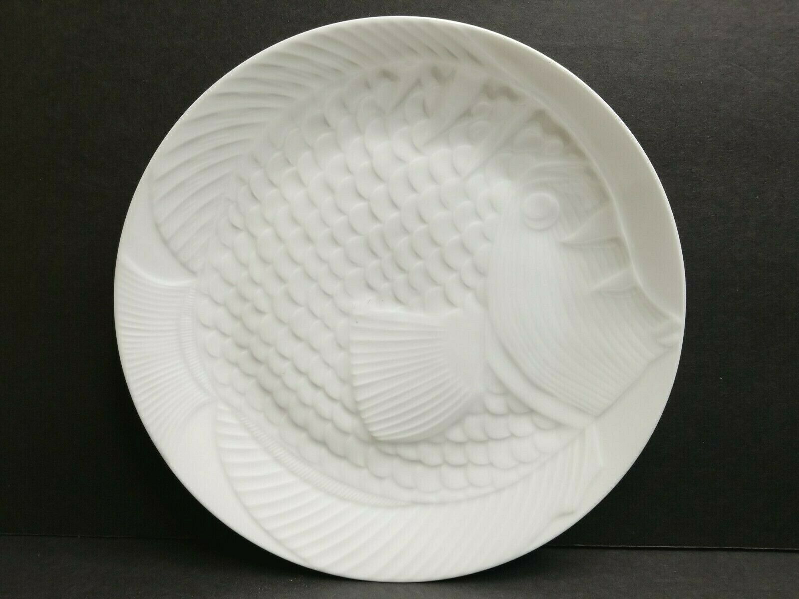 Dansk White Porcelain Fish Plate 5 Vintage France White Embossed Dish