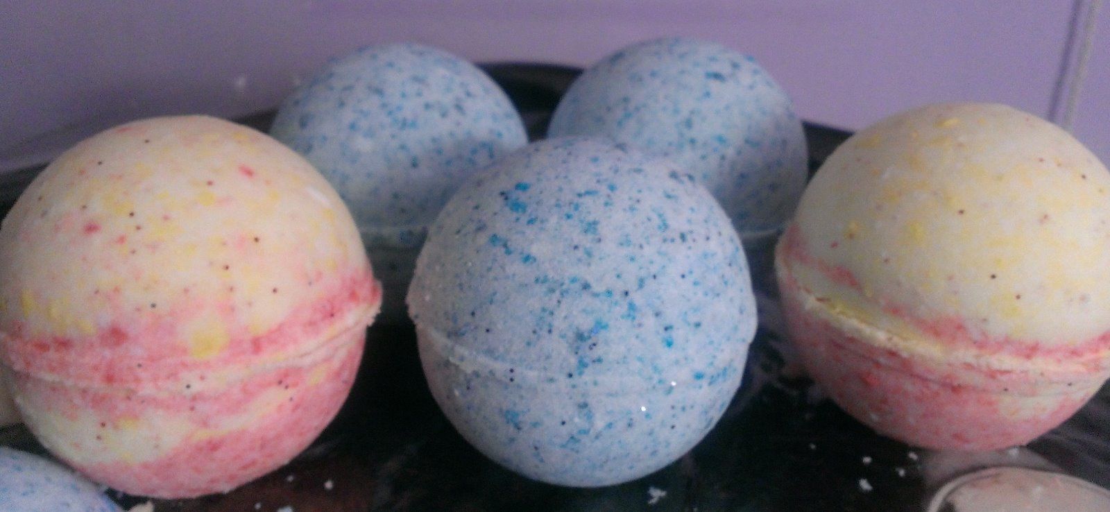 Cherry Almond Coconut Oil Bath Bombs Set of 3 Bath Bombs