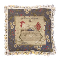 Le Vieux Cageot Aubusson Pillow Needlepoint Down Insert French Country 21 x 21" - $70.13