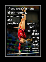 Inspirational Shawn Johnson Gymnastics Motivation Quote Poster Print Wall Art - $22.99+