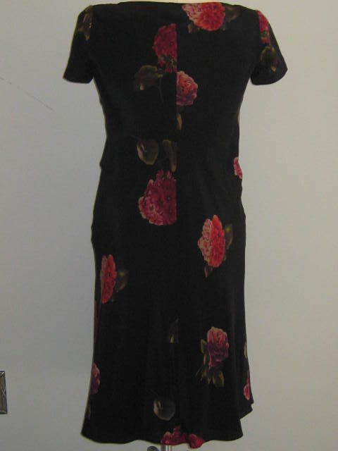 Talbot Black Floral Cap Sleeve Dress Size 2 Petite - Dresses