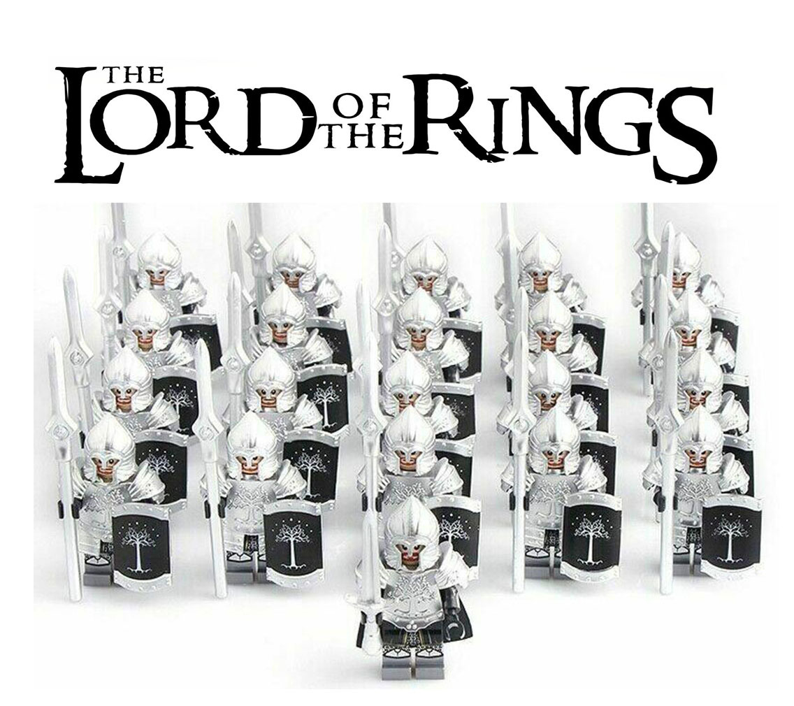 LOTR Armored Gondor Soldiers Spearman Army Set 21 Minifigures Lot