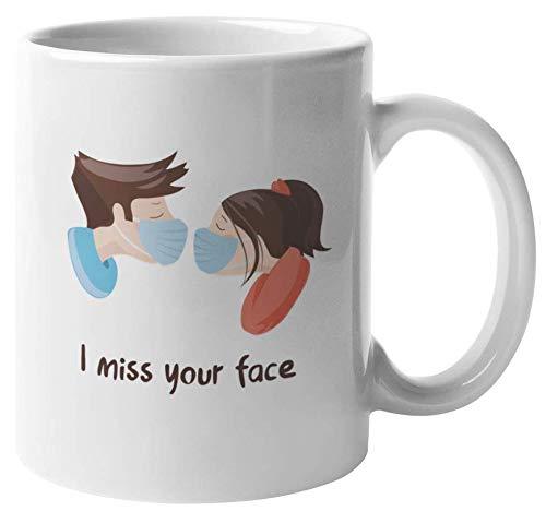 Primary image for I Miss Your Face, Long Distance Coffee & Tea Mug Cup or Stuff for Couples (11oz)