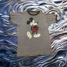 Vintage 70s Mickey Mouse Ringer T-Shirt Walt Disney Character Productions Medium - $44.88