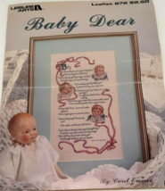 Leisure Arts Cross Stitch Pattern Leaflet 878 Baby Dear 1990 By Carol Emmer - $1.97