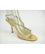Jimmy Choo Metallic Gold Crystal Sandals Size 38  7.5   -EUC- - $389.00