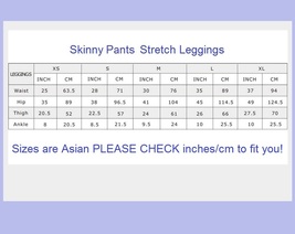 Spliced Brown or Black Lycra Elastic Waist Skinny Stretch Pants Leggings image 5