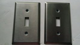 Metal Wall Plate Single Toggle Switch Outlet Cover brushed Nickel Steel ... - $4.95