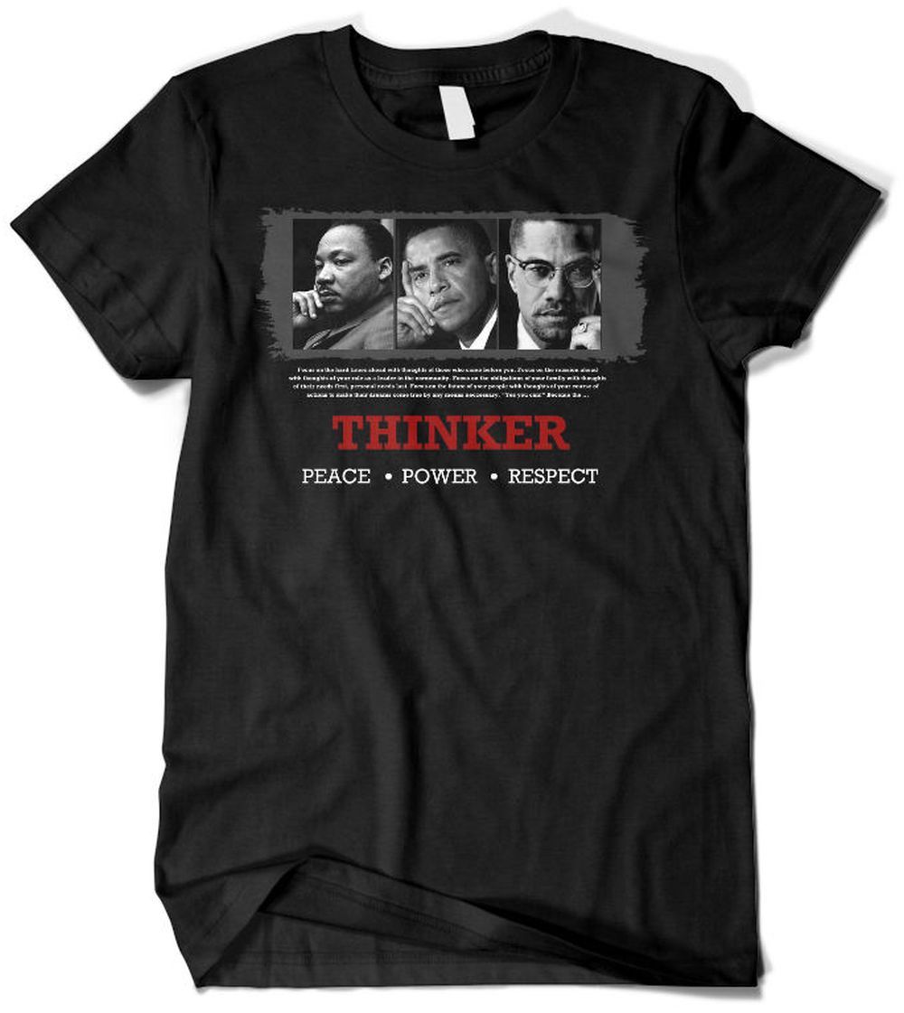 Thinker (Martin Luther King,Malcolm X,Barack Obama) Black History Men's ...