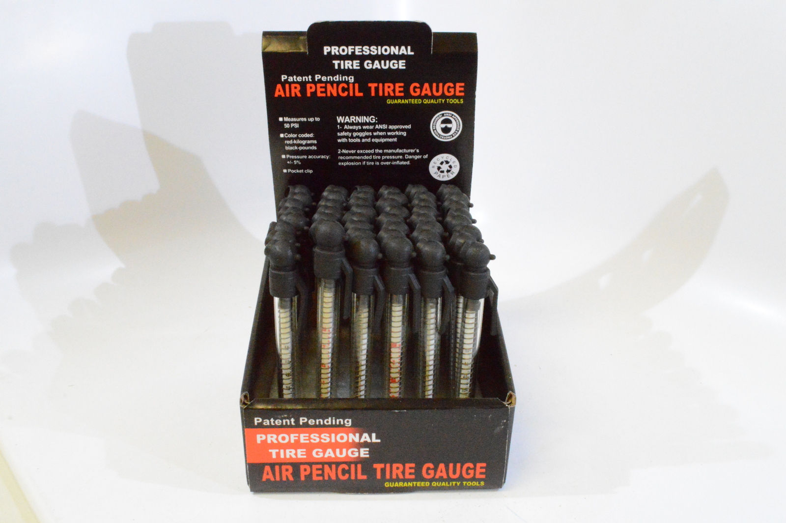 2 Box Glass Tire Gauge 96 Tube Air Pencil Rose Silk Pen Fancy Big Auto