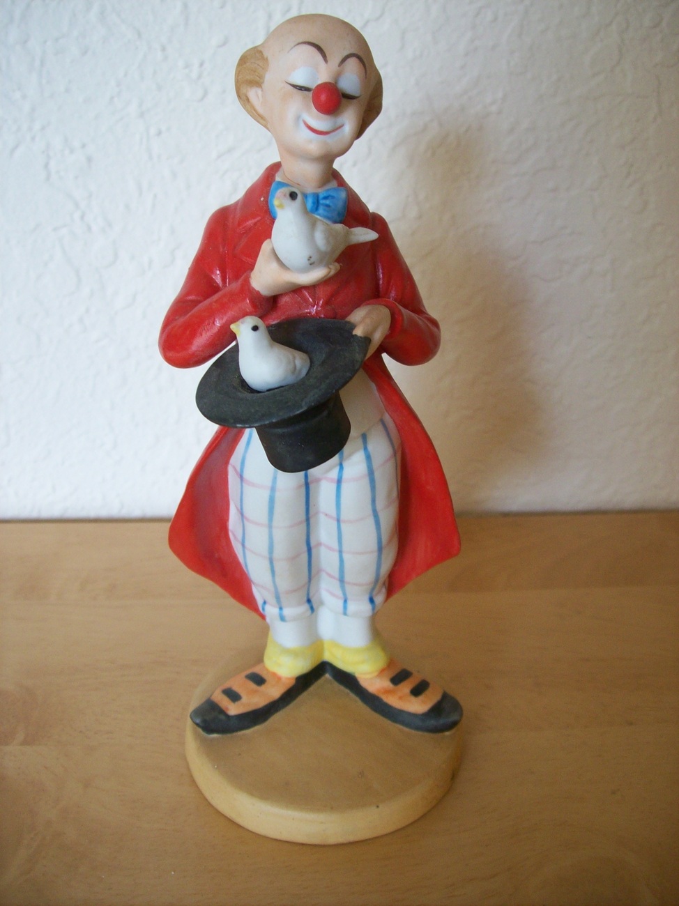 Lefton China Hand Painted Clown with Doves  - $20.00