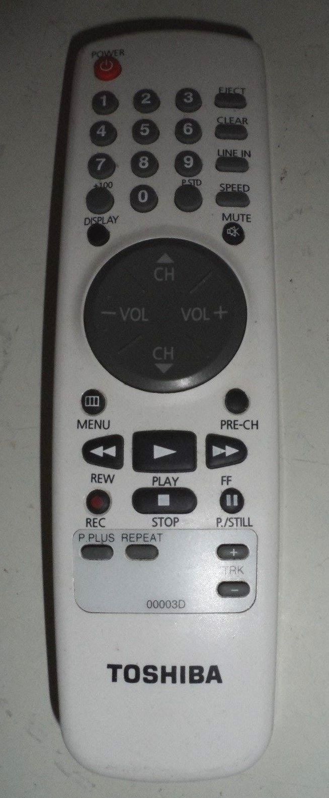 TOSHIBA 00003D TV/VCR Remote Control OEM 