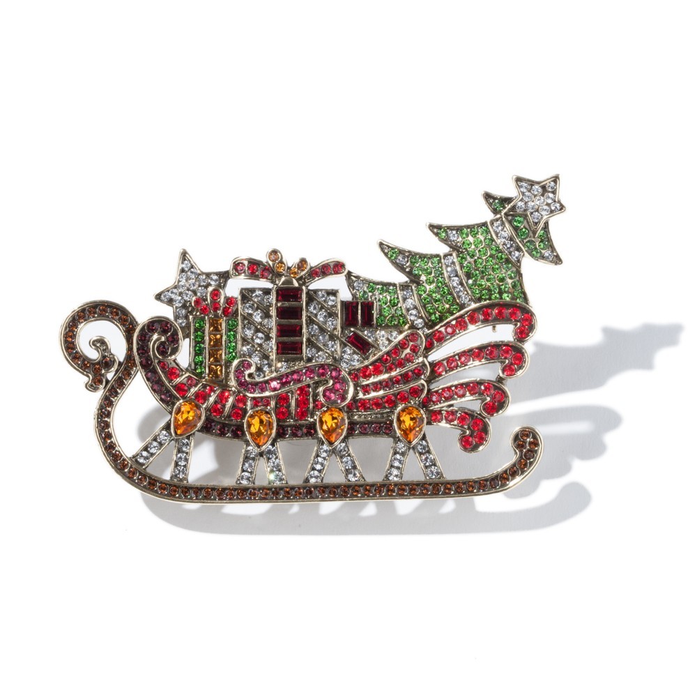 Primary image for Heidi Daus Dazzling Through the Snow Crystal Sleigh Christmas Pin