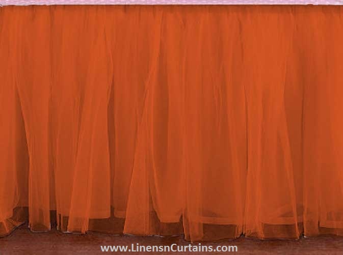 Queen Burnt Orange Tulle Ruffled Bed Skirt And 49 Similar Items