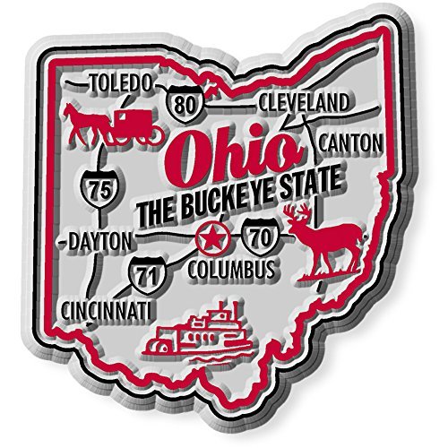 Ohio Premium State Magnet by Classic Magnets, 2.2 x 2.4, Collectible Souvenirs