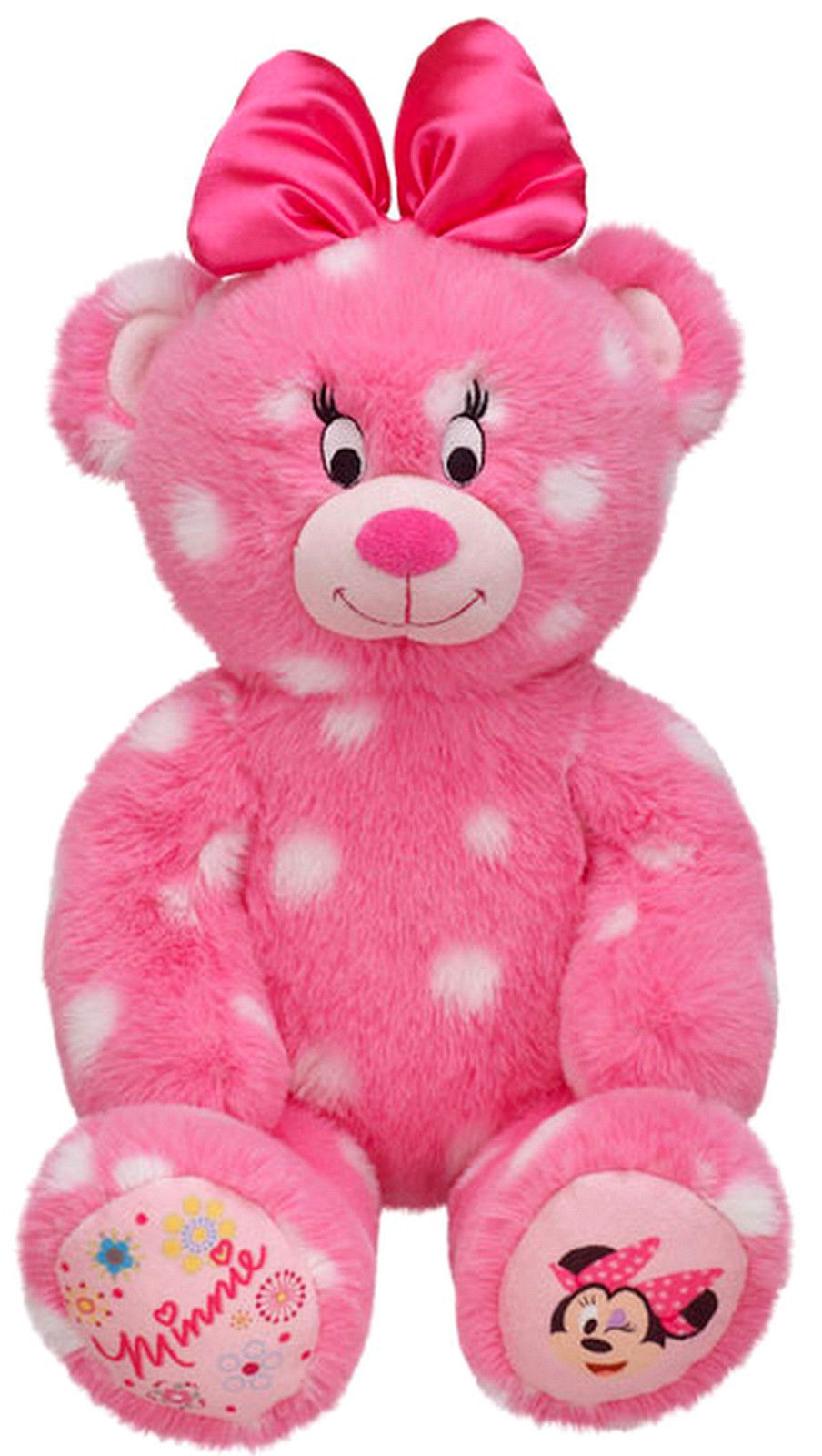 Build a Bear Disney Minnie Mouse Polka Dot Pink Teddy Stuffed Plush Toy ...