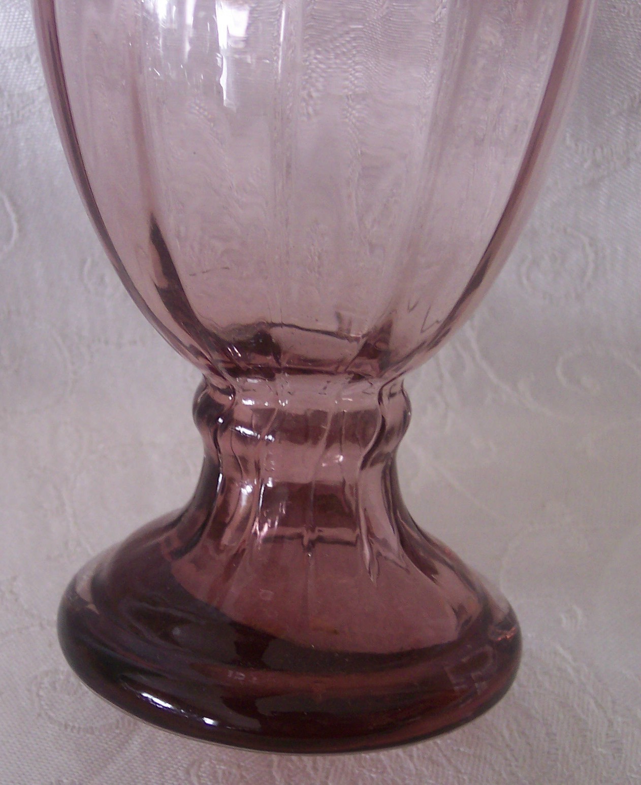 Unique Glass Hyacinth Vase w/Pedestal Footed Base Purple Amethyst ...