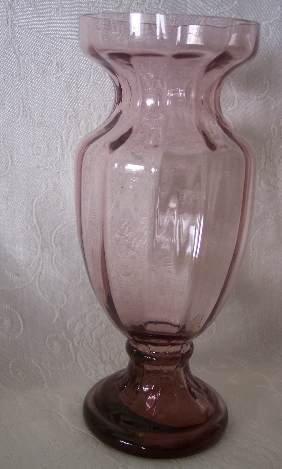 Unique Glass Hyacinth Vase w/Pedestal Footed Base Purple Amethyst ...