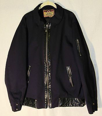 Denim Projects LLC Raw Diamond Black Denim Jackets Faux Leather Trim Plus 2XL - Coats & Jackets