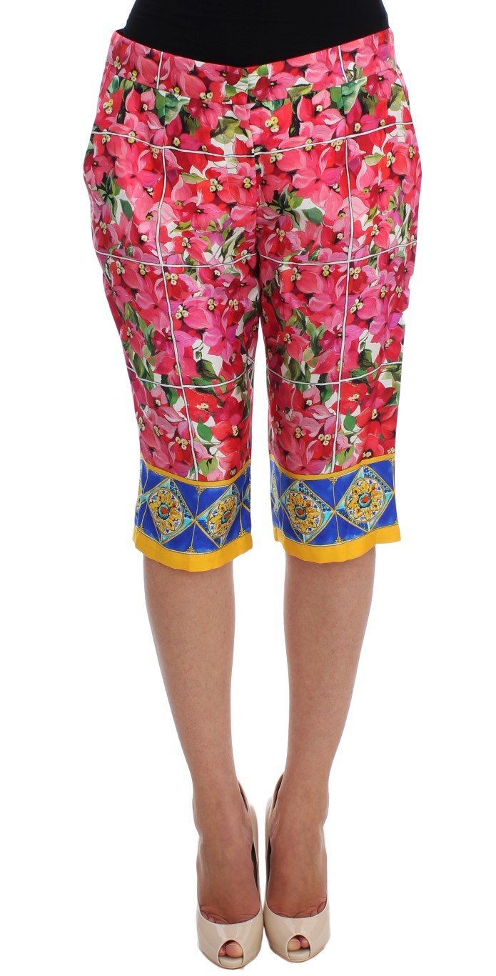 Multicolor Floral Knee Capris Shorts Pants Fashion