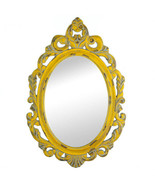 Accent Plus Distressed Vintage-Look Ornate Yellow Mirror - $69.36