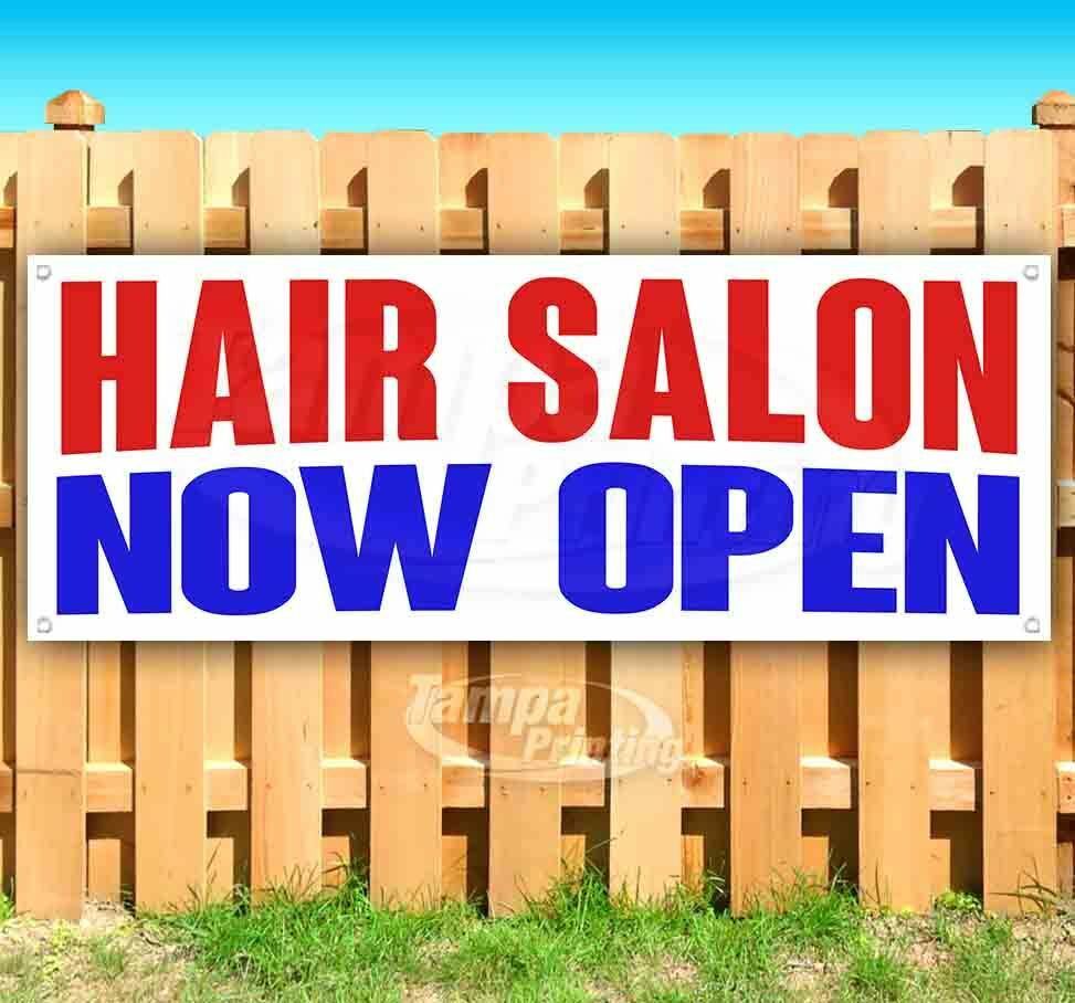 HAIR SALON NOW OPEN Advertising Vinyl Banner Flag Sign Many Sizes