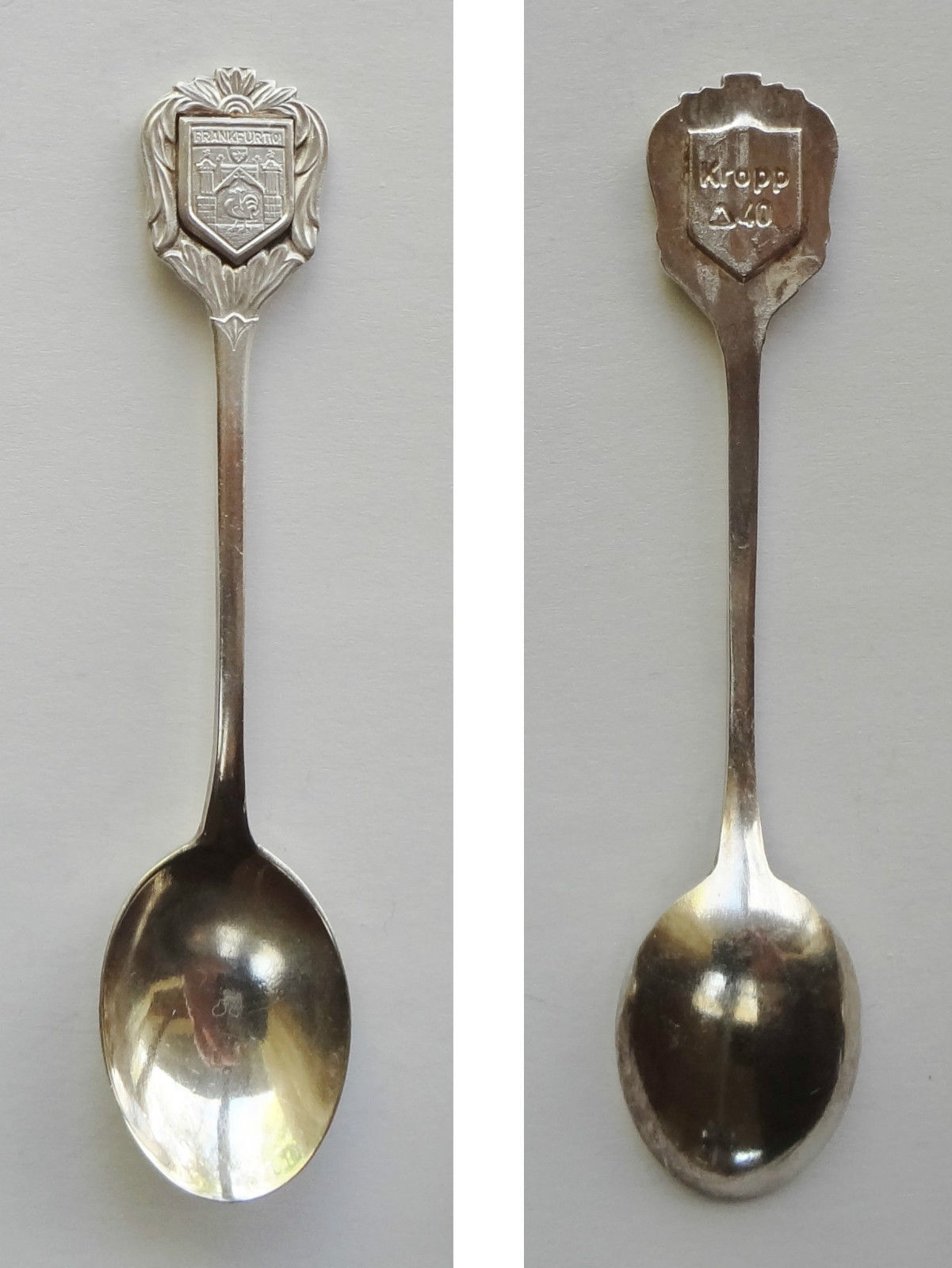 Collector Souvenir Spoon Germany Frankfurt Rooster Coat of Arms Kropp ...