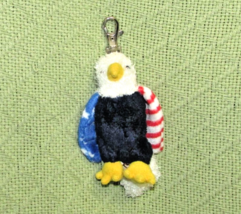 TY AMERICAN EAGLE CLIP ON KEY CLIP PLUSH SOAR BEANIE BABY MINI 4&quot; RED WH... - $16.20