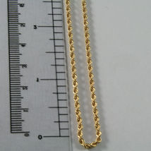 18K YELLOW GOLD CHAIN NECKLACE, BRAID ROPE LINK 17.72 INCHES, MADE IN ITALY image 5