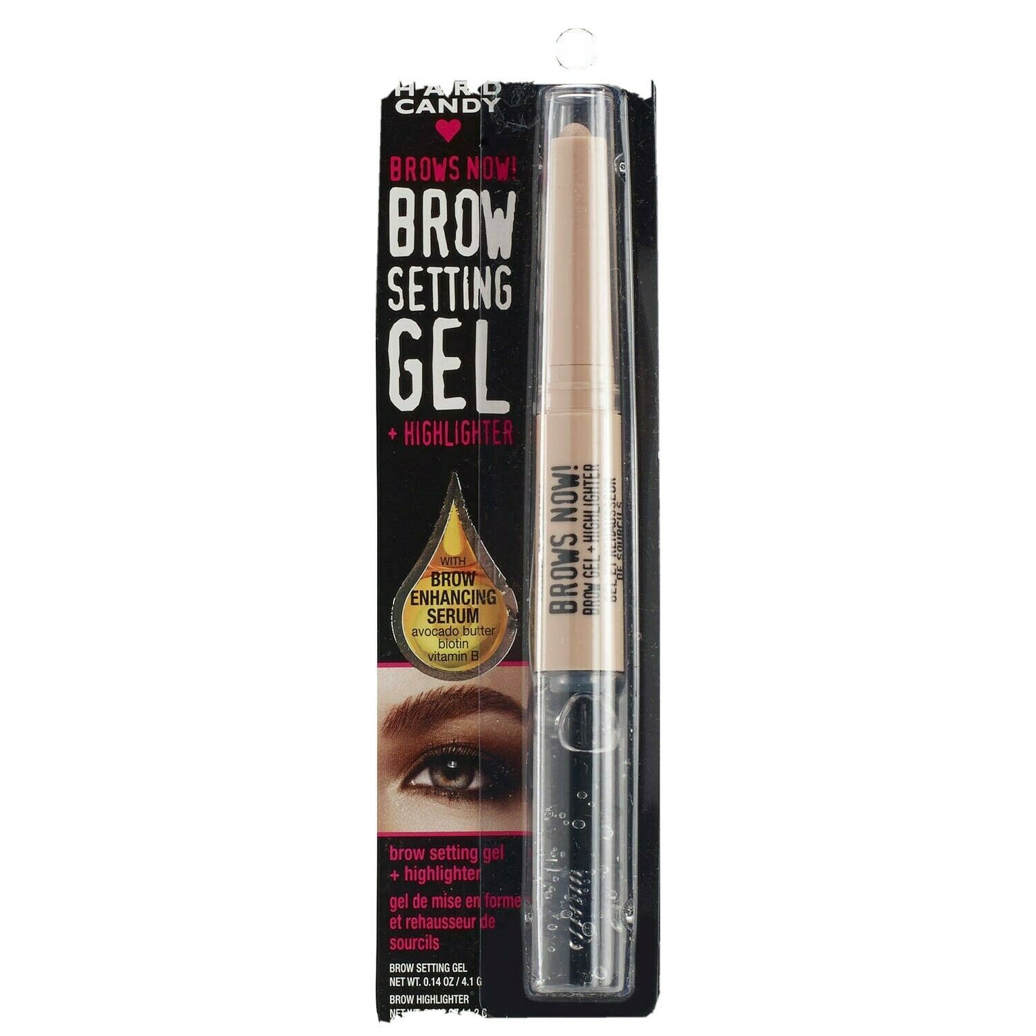 Hard Candy Brows Now Fiberized Brow Gel & Brow Highlighter, 1105 Clear