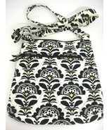 Vera Bradley Black &amp; White Print Quilted Crossbody Bag Purse Yellow Accent - $21.62